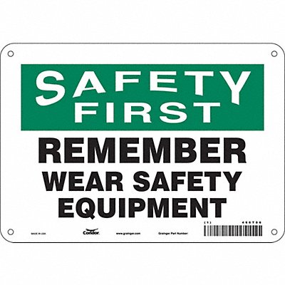 Safety Sign 7 inx10 in Polyethylene