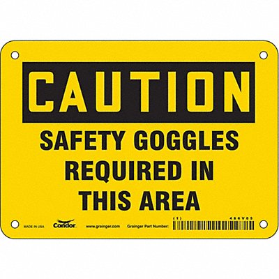Safety Sign 5 in x 7 in Polyethylene