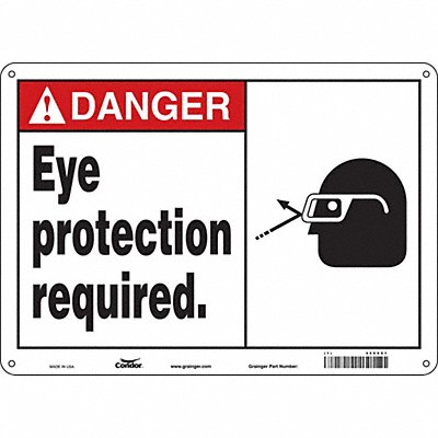 Safety Sign 10 in x 14 in Aluminum