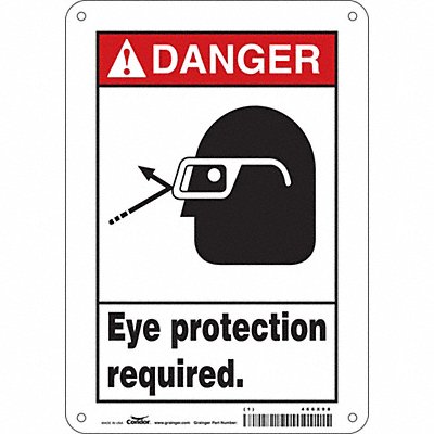 Safety Sign 10 in x 7 in Aluminum