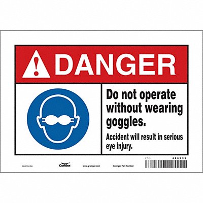 Safety Sign 7 inx10 in Vinyl
