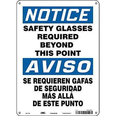 Safety Sign 14 inx10 in Polyethylene