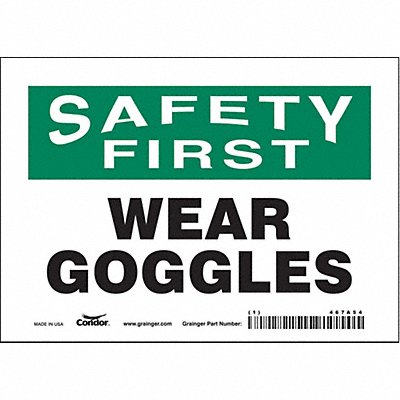 J7029 Safety Sign 5 in x 7 in Vinyl