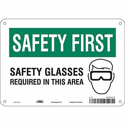 Safety Sign 7 in x 10 in Aluminum