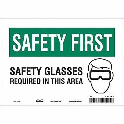 Safety Sign 7 inx10 in Vinyl