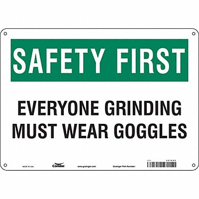Safety Sign 10 in x 14 in Aluminum