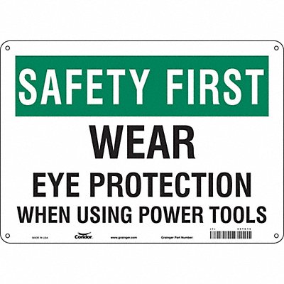 Safety Sign 10 in x 14 in Polyethylene