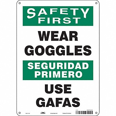 Safety Sign 14 in x 10 in Polyethylene