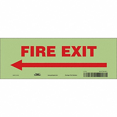 Safety Sign 3 1/2 in x 10 in Glow Vinyl