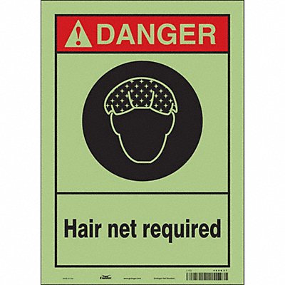 Safety Sign 14 in x 10 in Glow Vinyl