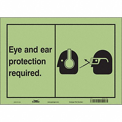 Safety Sign 10 inx14 in Glow Vinyl