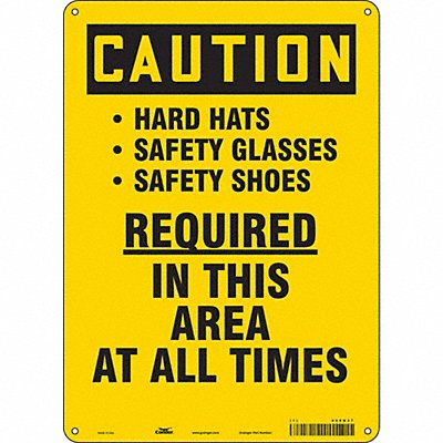 Safety Sign 14 inx10 in Aluminum