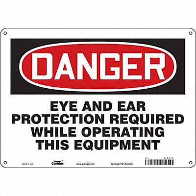 Safety Sign 10 in x 14 in Aluminum