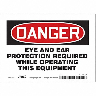 Safety Sign 5 in x 7 in Vinyl