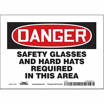 Safety Sign 5 in x 7 in Vinyl