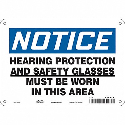 Safety Sign 7 in x 10 in Aluminum