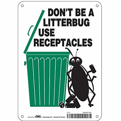Safety Sign 10 in x 7 in Polyethylene