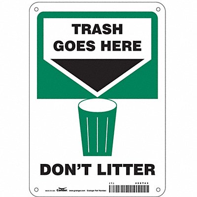 Safety Sign 10 in x 7 in Aluminum