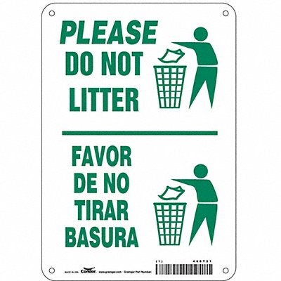 Safety Sign 10 in x 7 in Polyethylene