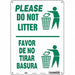 Safety Sign 14 in x 10 in Polyethylene
