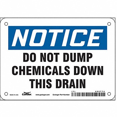 Safety Sign 5 in x 7 in Polyethylene