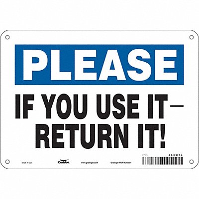 Safety Sign 7 in x 10 in Polyethylene