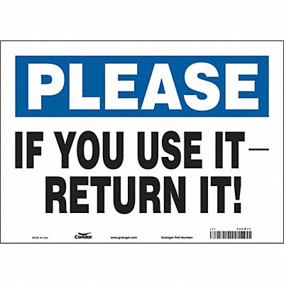 Safety Sign 10 in x 14 in Vinyl