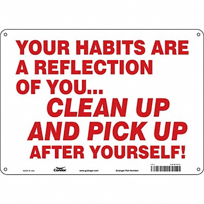 Safety Sign 10 in x 14 in Polyethylene