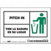 Safety Sign 3 1/2 in x 5 in Vinyl PK5