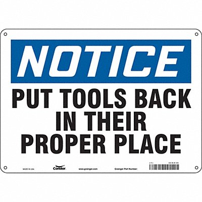 Safety Sign 10 in x 14 in Aluminum