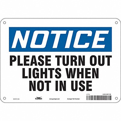 J9942 Safety Sign 7 in x 10 in Polyethylene