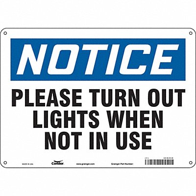 J9942 Safety Sign 10 in x 14 in Polyethylene
