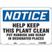 Safety Sign 10 in x 14 in Polyethylene