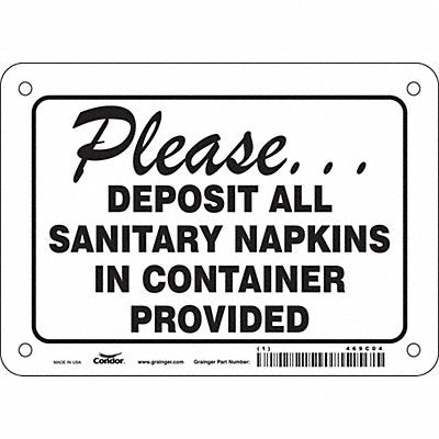 Safety Sign 5 in x 7 in Aluminum