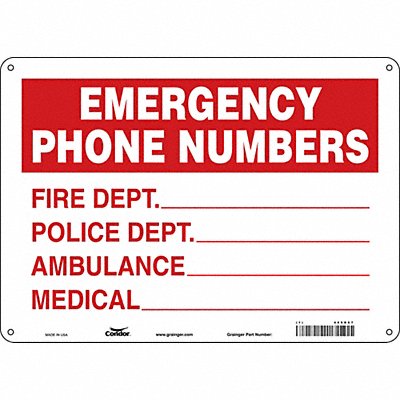 Safety Sign 10 in x 14 in Aluminum
