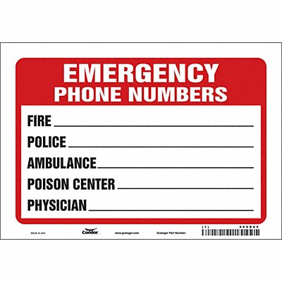 J9297 Safety Sign 7 in x 10 in Vinyl