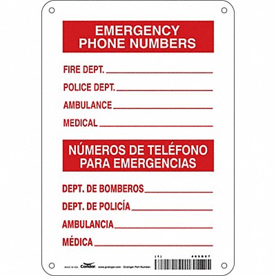 Safety Sign 10 in x 7 in Aluminum