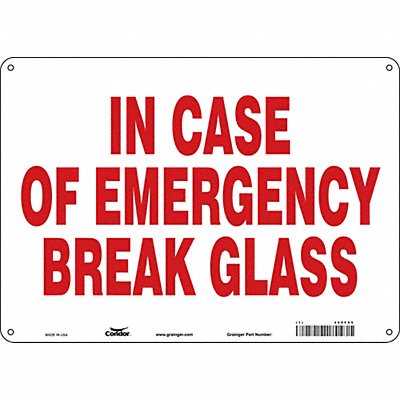 Safety Sign 10 in x 14 in Polyethylene