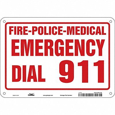 J9329 Safety Sign 7 in x 10 in Aluminum