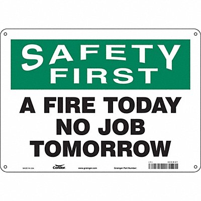 Safety Sign 10 in x 14 in Aluminum