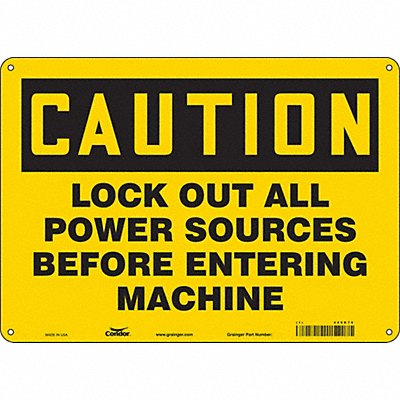 Safety Sign 10 in x 14 in Polyethylene