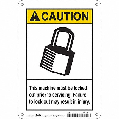 Safety Sign 10 in x 7 in Aluminum