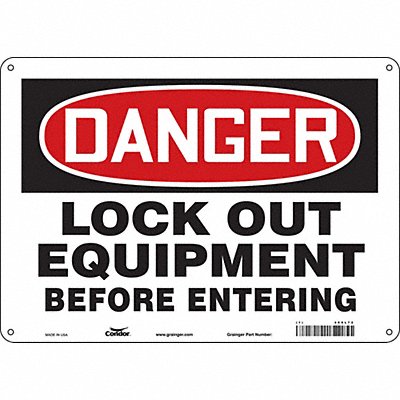 J7708 Safety Sign 10 inx14 in Polyethylene
