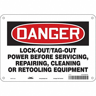 Safety Sign 10 inx14 in Polyethylene
