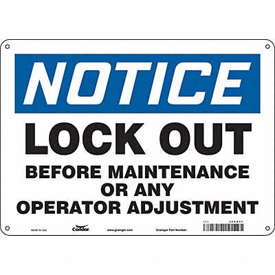 Safety Sign 10 inx14 in Polyethylene