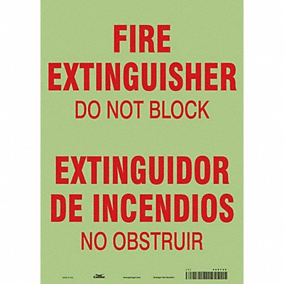 Safety Sign 14 in x 10 in Glow Vinyl