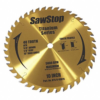 Circular Saw Blade 10 in Blade 40 Teeth