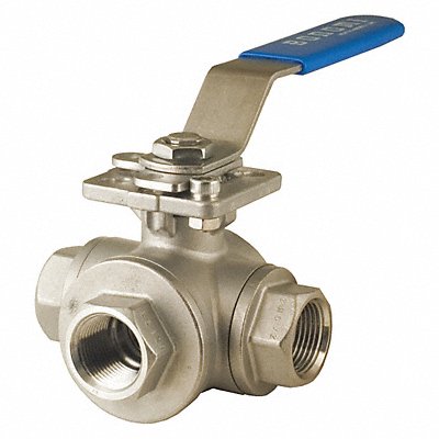 Ball Valve 3-Way Full T Port 3/4 in