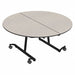 Mobile Shaped Table Gray Glace 8 Seats