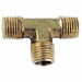 Male Tee Brass 1/4 in Pipe Size MNPT